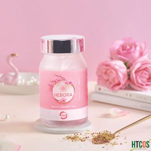 Viên uống làm thơm cơ thể Hebora Sakura Damask Rose 60v của Nhật Bản - Giúp cơ thể tỏa hương, ổn định nội tiết