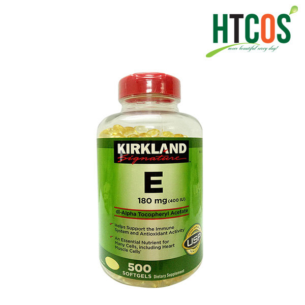 Kirkland Signature Vitamin E 400 IU 500 Viên [Viên Nang mềm]