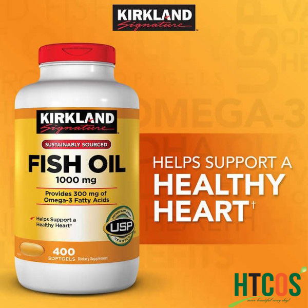 Viên uống Dầu cá Kirkland Signature Fish Oil 1000mg 400 Viên Mỹ có tốt không