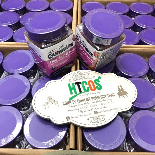 Kẹo Dẻo Đẹp Da Móng Tóc Natrol Gummies Hair Skin & Nails 90 Viên Mỹ thơm không