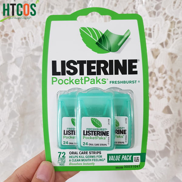 Miếng Ngậm Thơm Miệng Listerine Freshburst Pocketpaks 72 Miếng Mỹ mua ở đâu