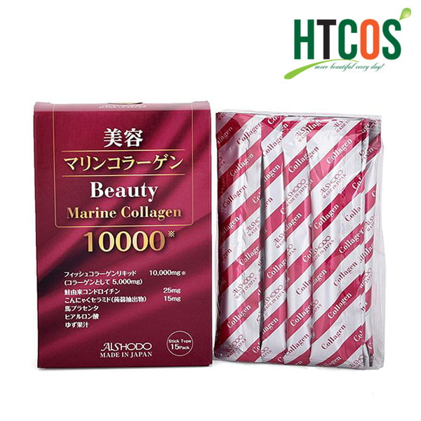 Nước Uống Đẹp Da Beauty Marine Collagen 10000mg Hộp 15 Gói Nhật Bản