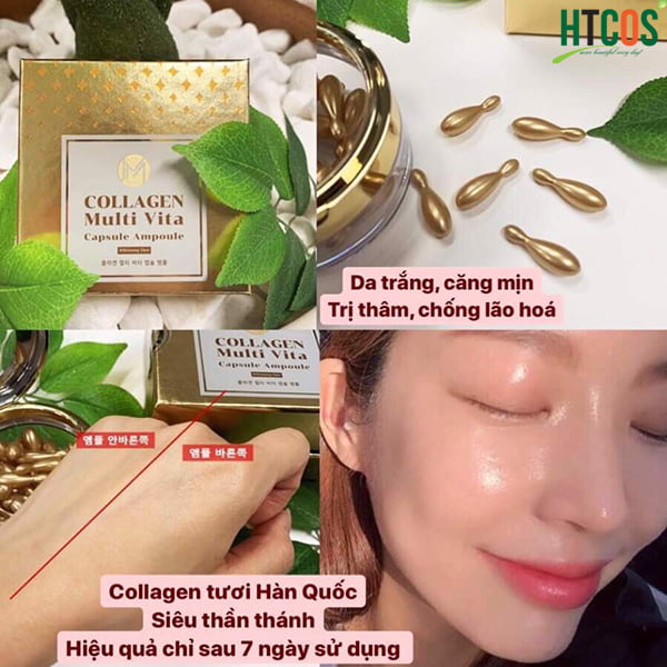 Thời gian hiệu quả của viên Collagen tươi Collagen Multi Vita Capsule Ampoule Hàn Quốc có 38 viên là bao lâu?
