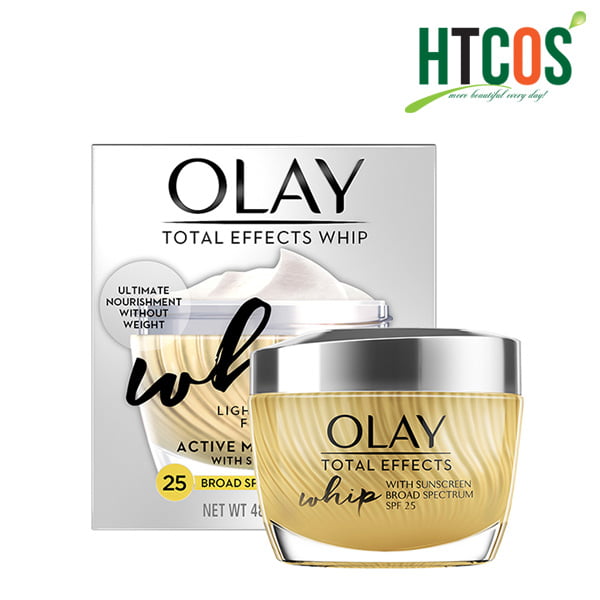 Kem Dưỡng Da Chống Nắng Olay Total Effects Whip Active Moisturizer With Sunscreen Broad Spectrum SPF 25 48gr Mỹ