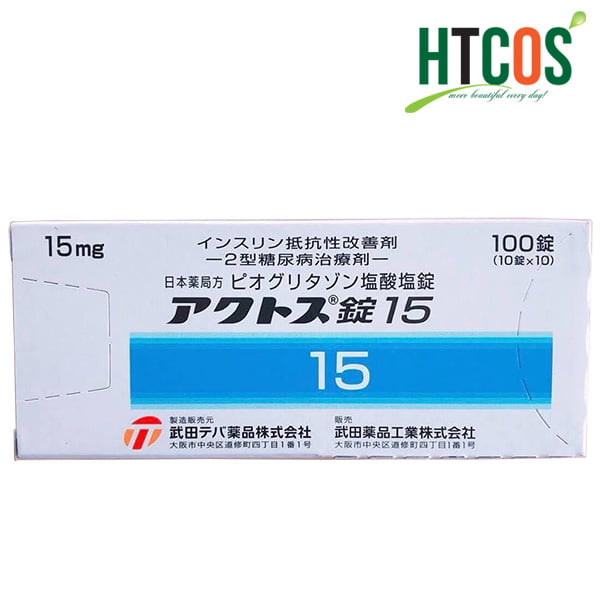 Viên Uống Đặc Trị Tiểu Đường Actos Tablet 15mg 100 Viên Nhật Bản
