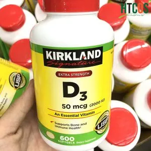 Viên Uống Vitamin D3 Kirkland Signature Extra Strength D3 50mcg 600 Viên Mỹ giá bao nhiêu