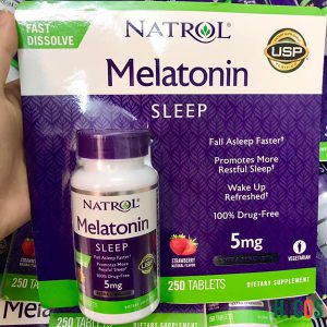Viên Ngậm Ngủ Ngon Natrol Melatonin Sleep 5mg 250 Viên Mỹ giá bao nhiêu