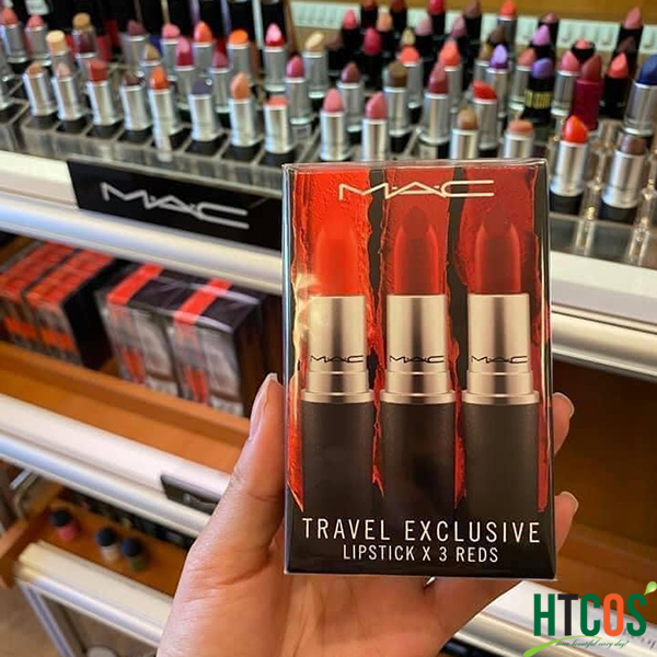 Set 3 Cây Son Mac Travel Exclusive lipstick x 3 Reds 607, 707, 602 Mỹ giá bao nhiêu