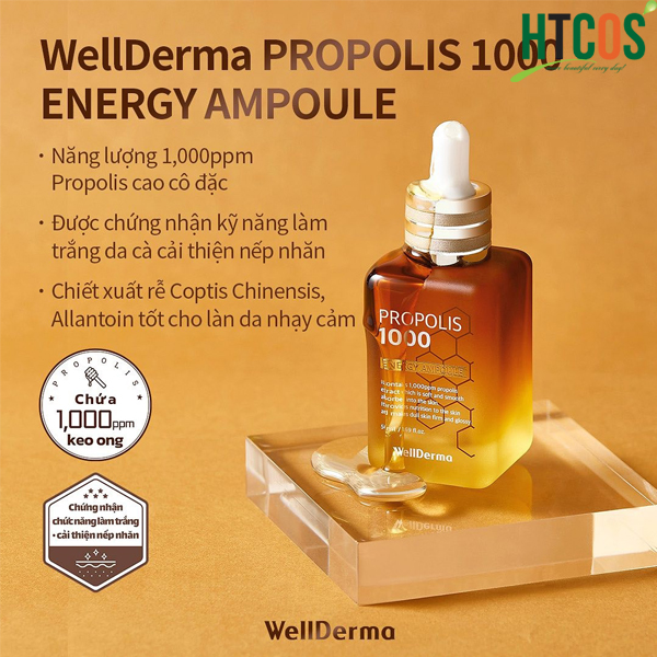serum keo ong Wellderma Propolis 1000 energy ampoule 50ml thành phần